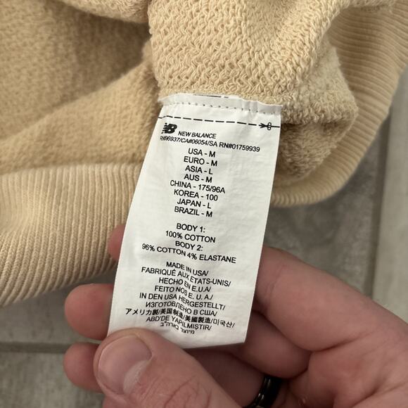 New Balance Men's Made in USA Core Crewneck Sweatshirt MT21541NBY Cream Men Sz M - Picture 9 of 9